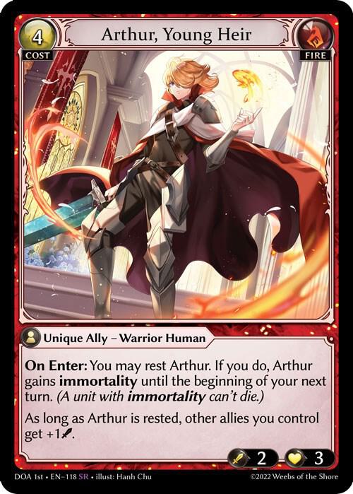 Arthur, Young Heir - Dawn of Ashes 1st Edition (DOA 1st)