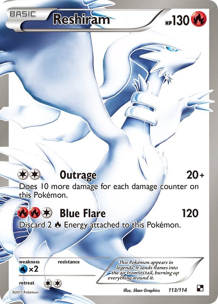 Reshiram (113 Full Art) - Black and White (BLW) - DMG