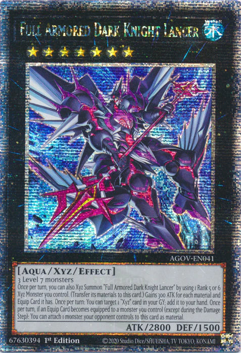 Full Armored Dark Knight Lancer - AGOV-EN041 - Quarter Century Secret Rare - 1st Edition