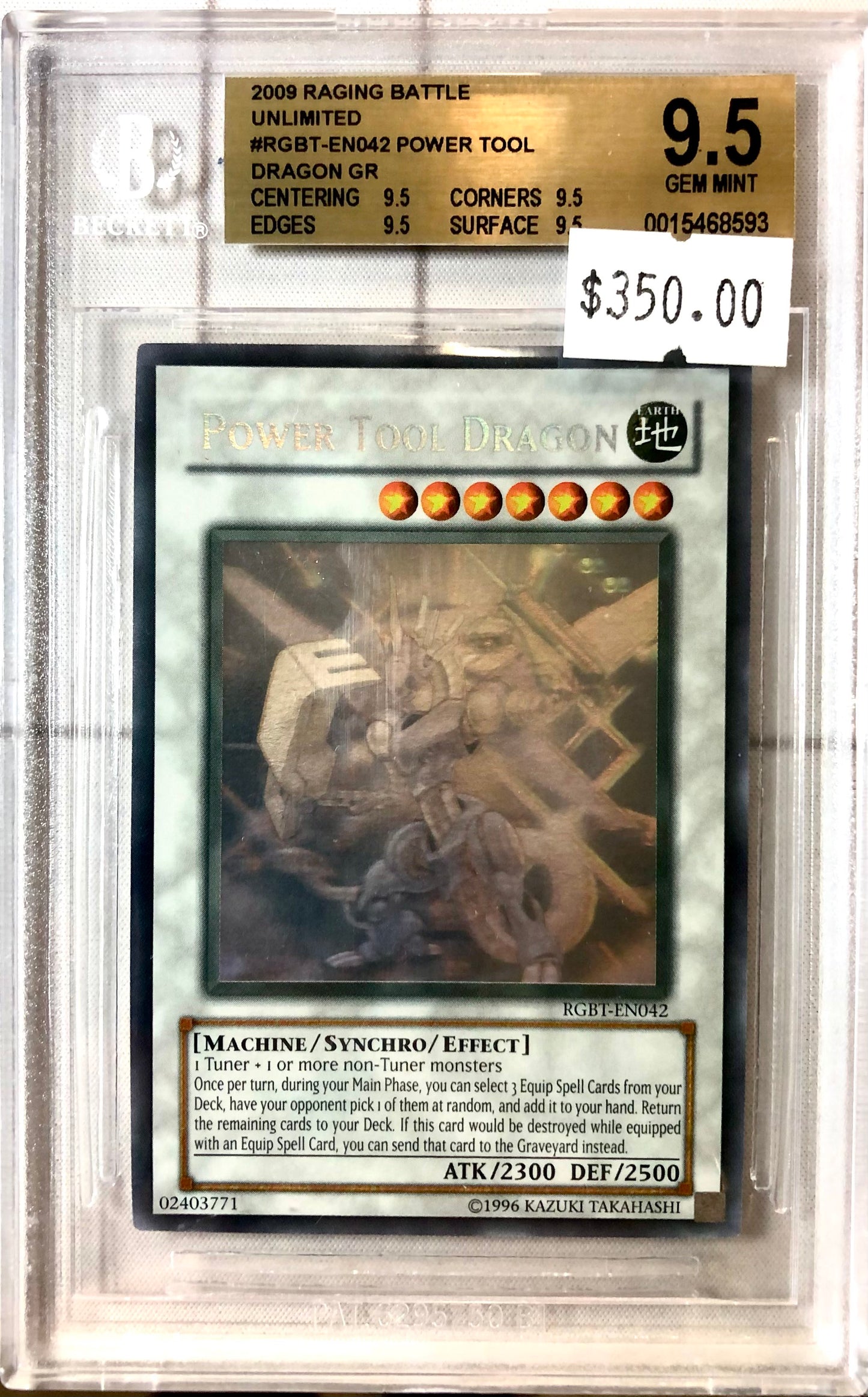 Yugioh - Power Tool Dragon (Ghost Rare) BGS 9.5 - (RGBT-EN042)