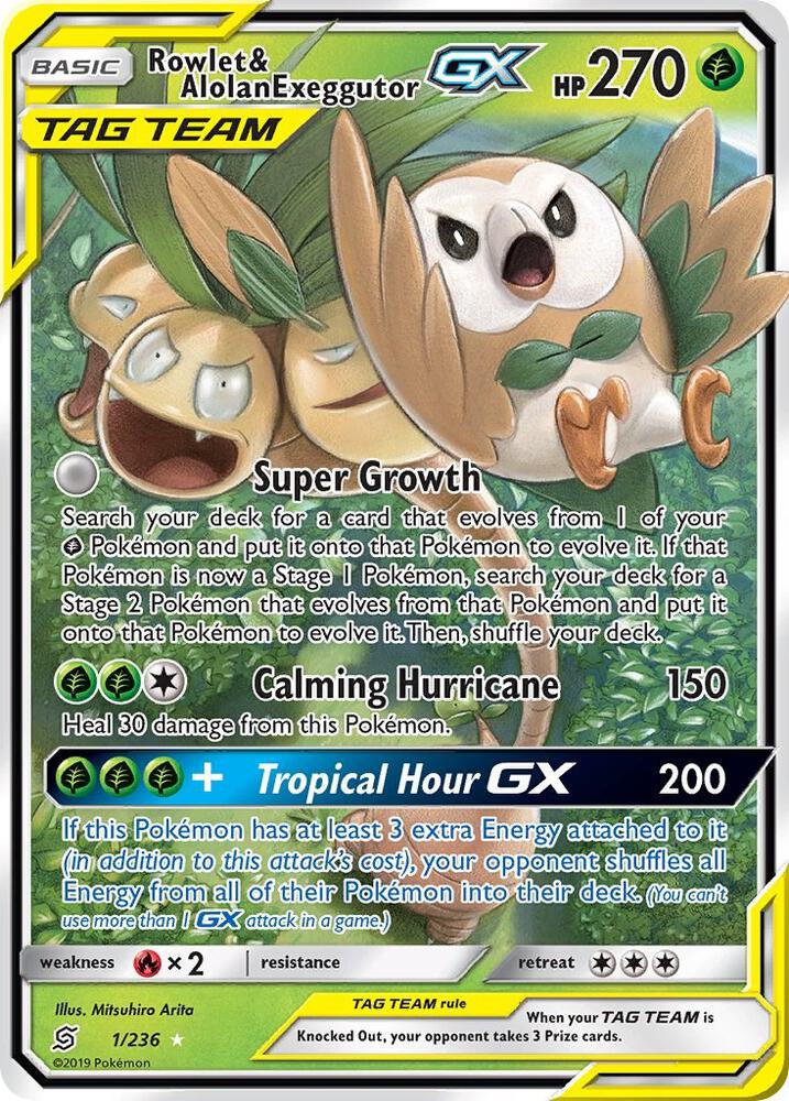 Rowlet & Alolan Exeggutor GX - SM - Unified Minds (SM11)