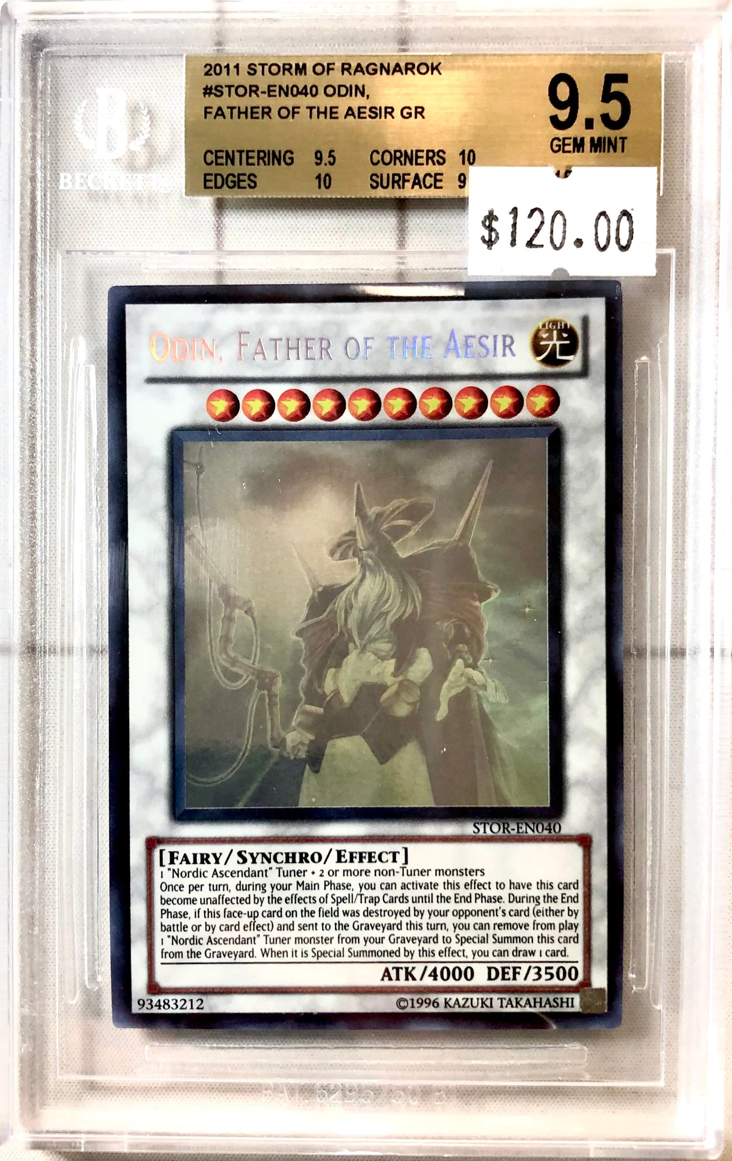 Yugioh - Odin, Father of the Aesir (Ghost Rare) BGS 9.5 - (STOR-EN040) Go For Game Yugioh - Odin, Father of the Aesir (Ghost Rare) BGS 9.5 - (STOR-EN040) Go For Game